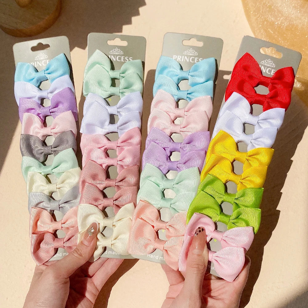 

10Pcs/Set Grosgrain Ribbon Bowknot Hair Clips For Cute Girls Colorful Bows Clip Hairpin Barrettes Headwear Kids Hair Accessories