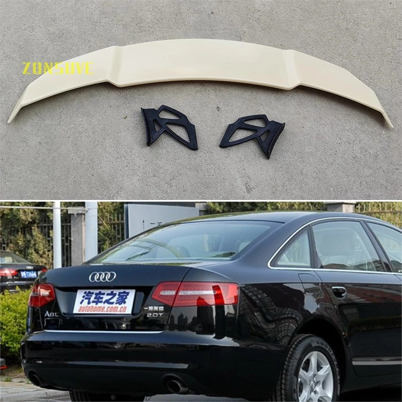 

Используется для Audi A6 2009-2011 Комплект спойлера ДЛЯ заднего крыла автомобиля седана аксессуары из АБС-пластика