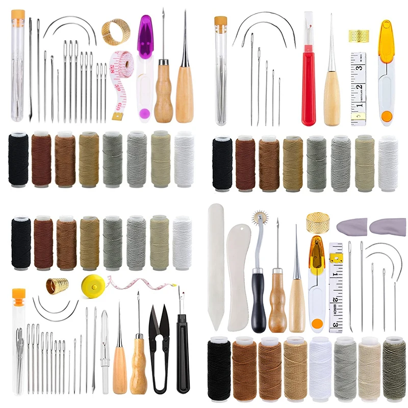 

Leather Craft Tools Leather Sewing Kit Leathercraft Hand Tool Kits Stitching Punch Carving Tools Leather Sewing Tools For DIY