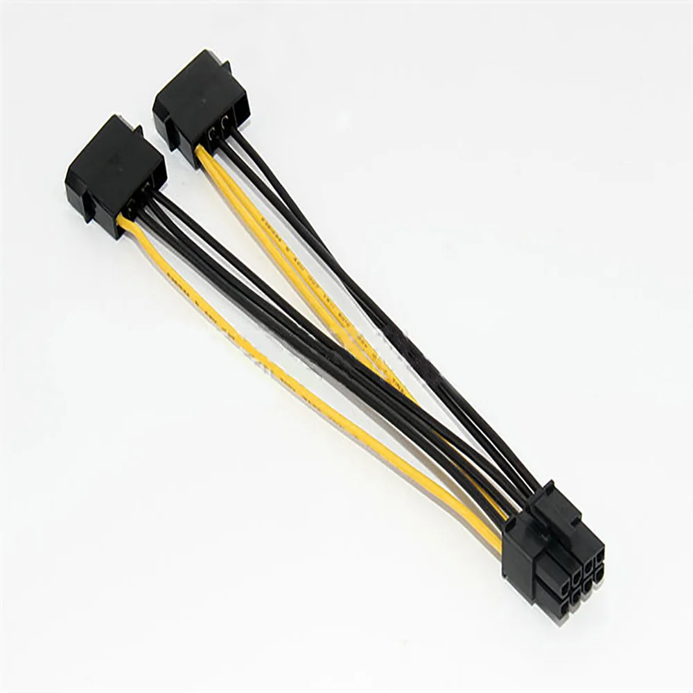 

1pcs/pack Dual Molex LP4 4 pin to pcie 8 pin PCI-E Express Converter Adapter Power Cable