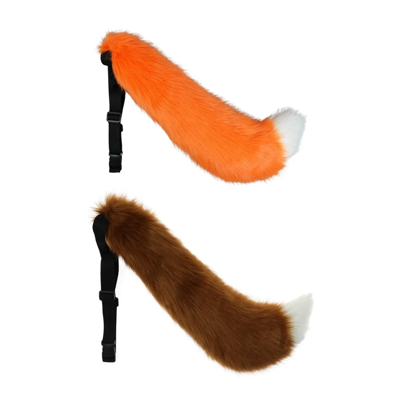 

Cute Fur Furry Fox Tail Adjustable Belt Fox Tail Party Christmas Costume Props Funny Cosplay Xmas Anime Accessories