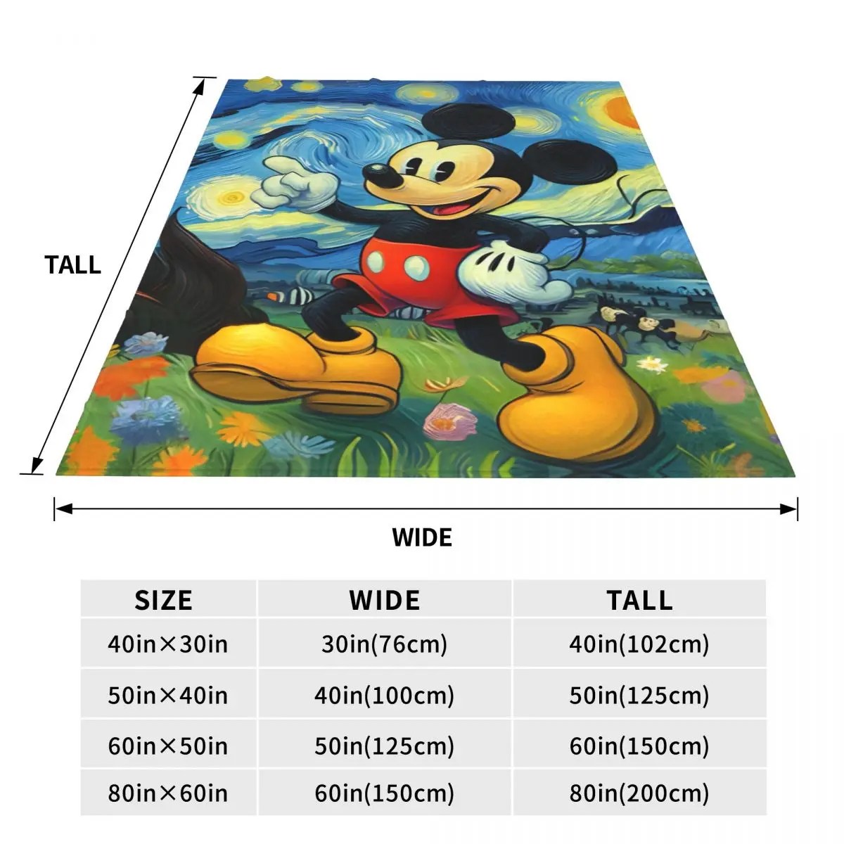 Одеяло с Микки в звездной ночи качественное супер теплое постельное белье одеяло