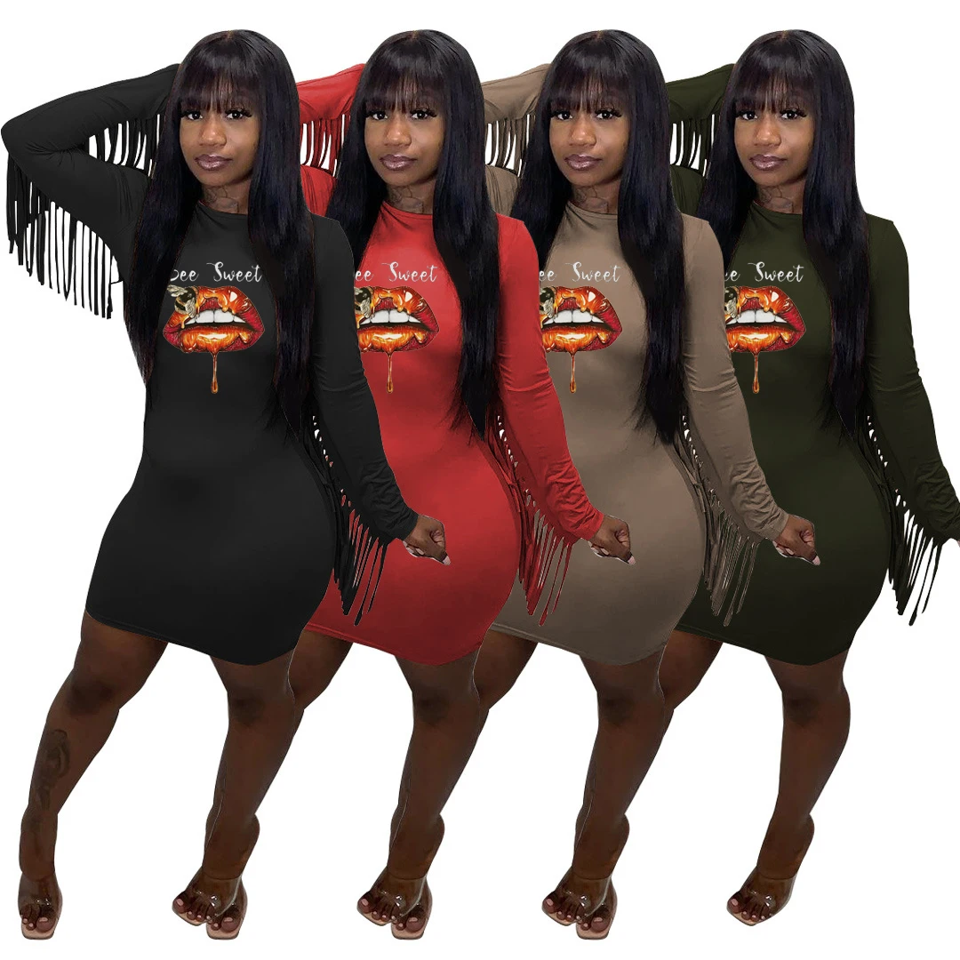 

Fashion Sexy Women Long Sleeve Striped Dress Print Turtleneck Slim Dress Evening Party Mini Pencil Dress