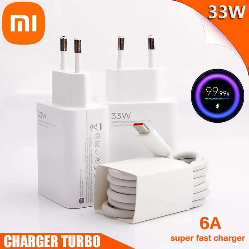 Зарядное устройство Xiaomi 33W 6A быстрая зарядка QC 3.0 турбозарядка адаптер зарядного