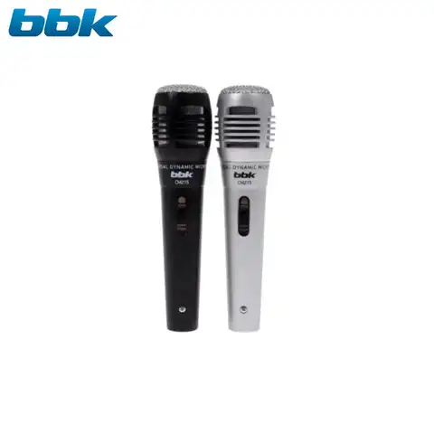 Набор из двух универсальных проводных микрофонов BBK CM215, черный/серебро