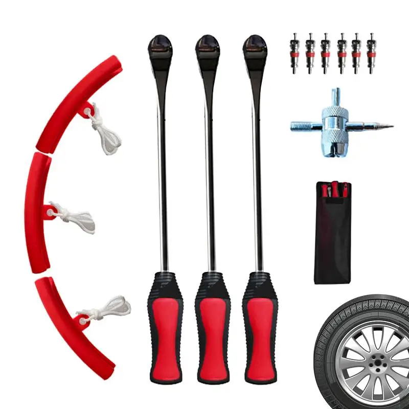 

Tire Spoons For Car Tires 13PCS Hardened Steel Tire Changer Wheel Rim Protector Rustproof Tire Crowbar Set Universal Tire Tools