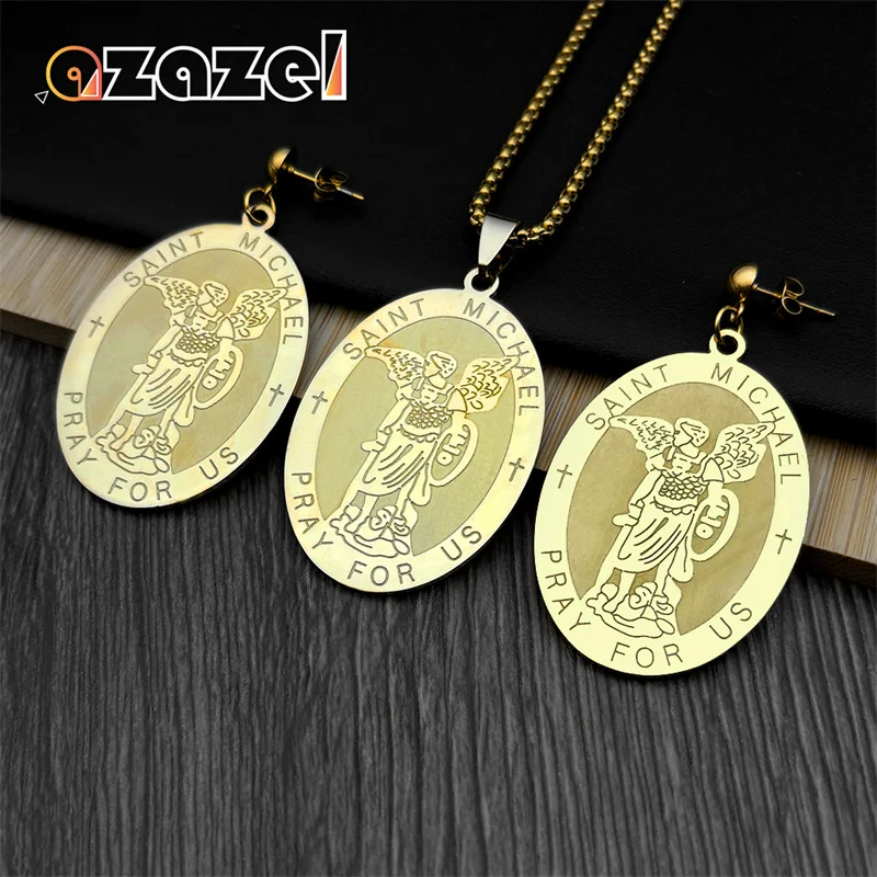 Архангел Святой Майкл Молитесь для нас кулон ожерелье серьги женщин мужчин