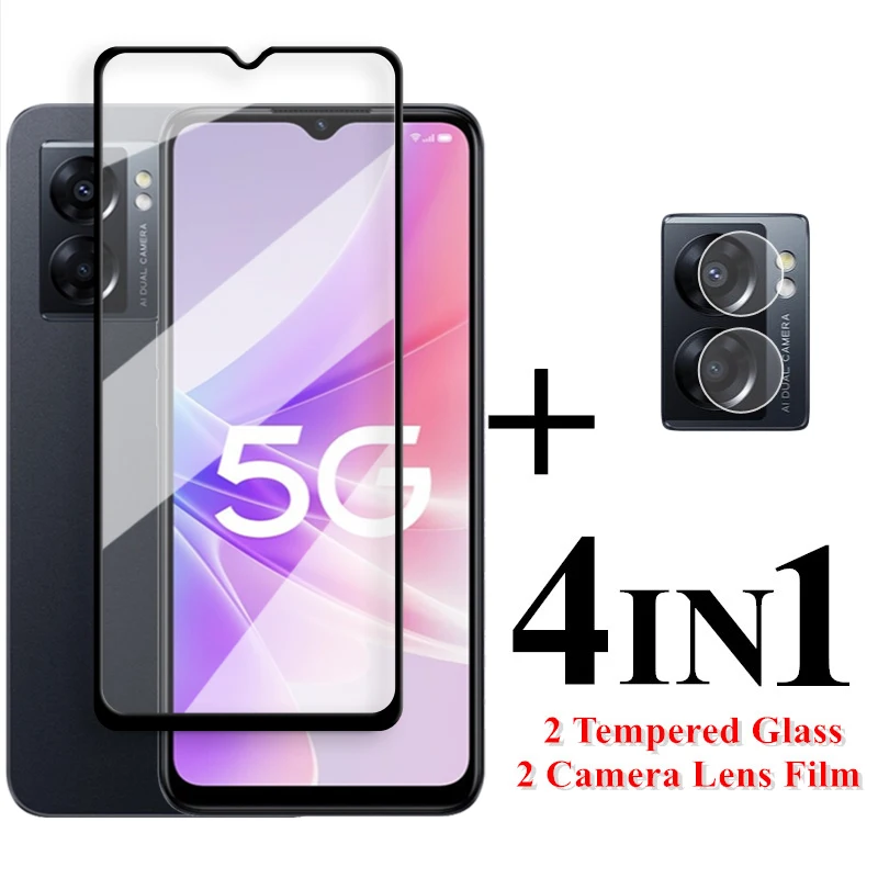 

For OPPO A77 5G Screen Protector 6.56 inch Full Cover Glass For OPPO A77 A57 A96 A76 A36 4G Tempered Glass OPPO A77 4G Lens Flim