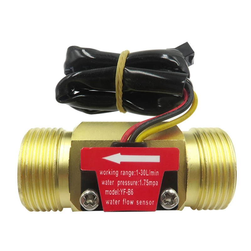 YF-B6 DN20 G3/4Inch Water Flow Sensor Switch DC5-18V 1-30L/Min Meter For Industrial Control Liquid Circulating Replacement
