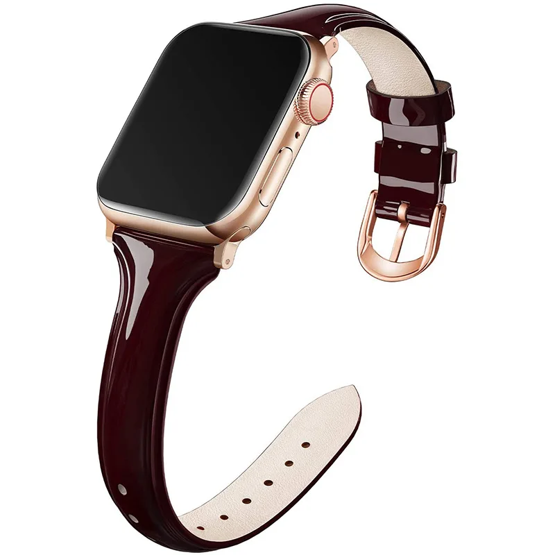 

Тонкий кожаный ремешок для Apple Watch SE Band 44 мм 40 мм 45 мм 41 мм iWatch Series 7 6 5 4, браслет для Apple Watch 42 мм 38 мм, ремешок для часов