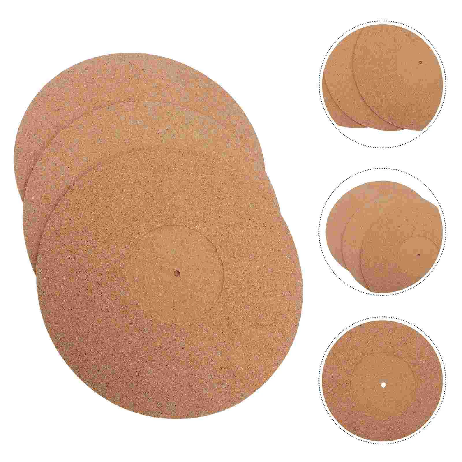 

3pcs Cork Turntable Mat Durable Useful Creative Portable Practical Turntable Platter Mat Cork Record Mat Platter Cork Mat Disc