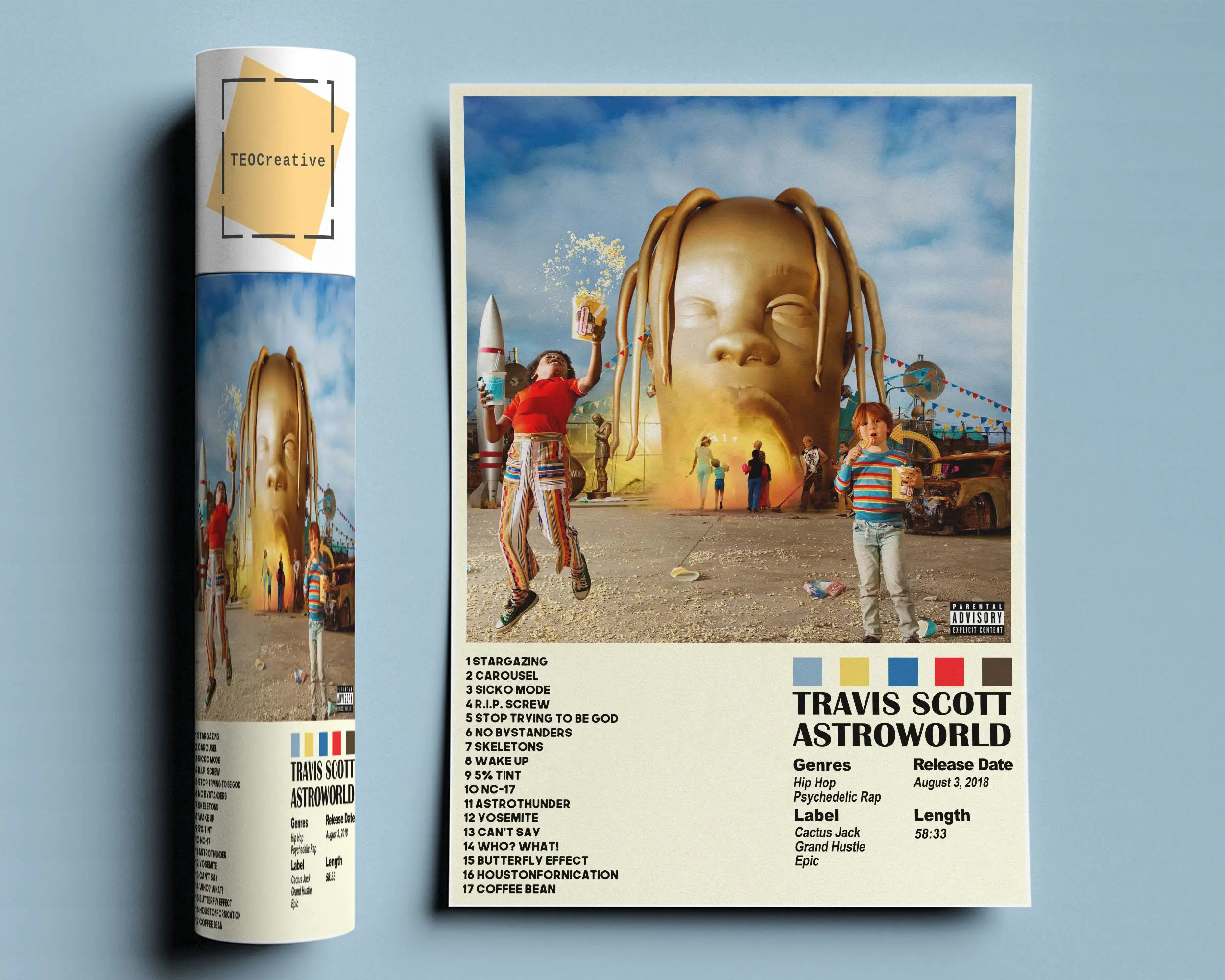 Винтажный постер рэпера в скандинавском стиле эстетичный альбом хип-хоп плохой