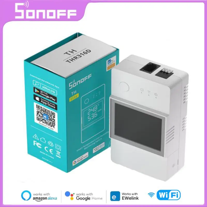 

SONOFF WiFi TH Elite Switch 20A/16A Smart Temperature Humidity Dry Contact Real Time Monitoring Via EWeLink Alexa Google Home