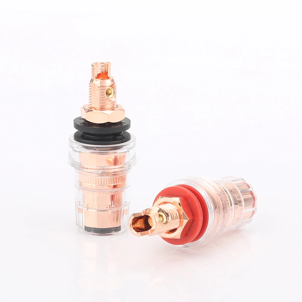 

4pcs BP1111 Pure Copper 99.998% Binding Posts Speaker Connectors Pure Copper Binding Post