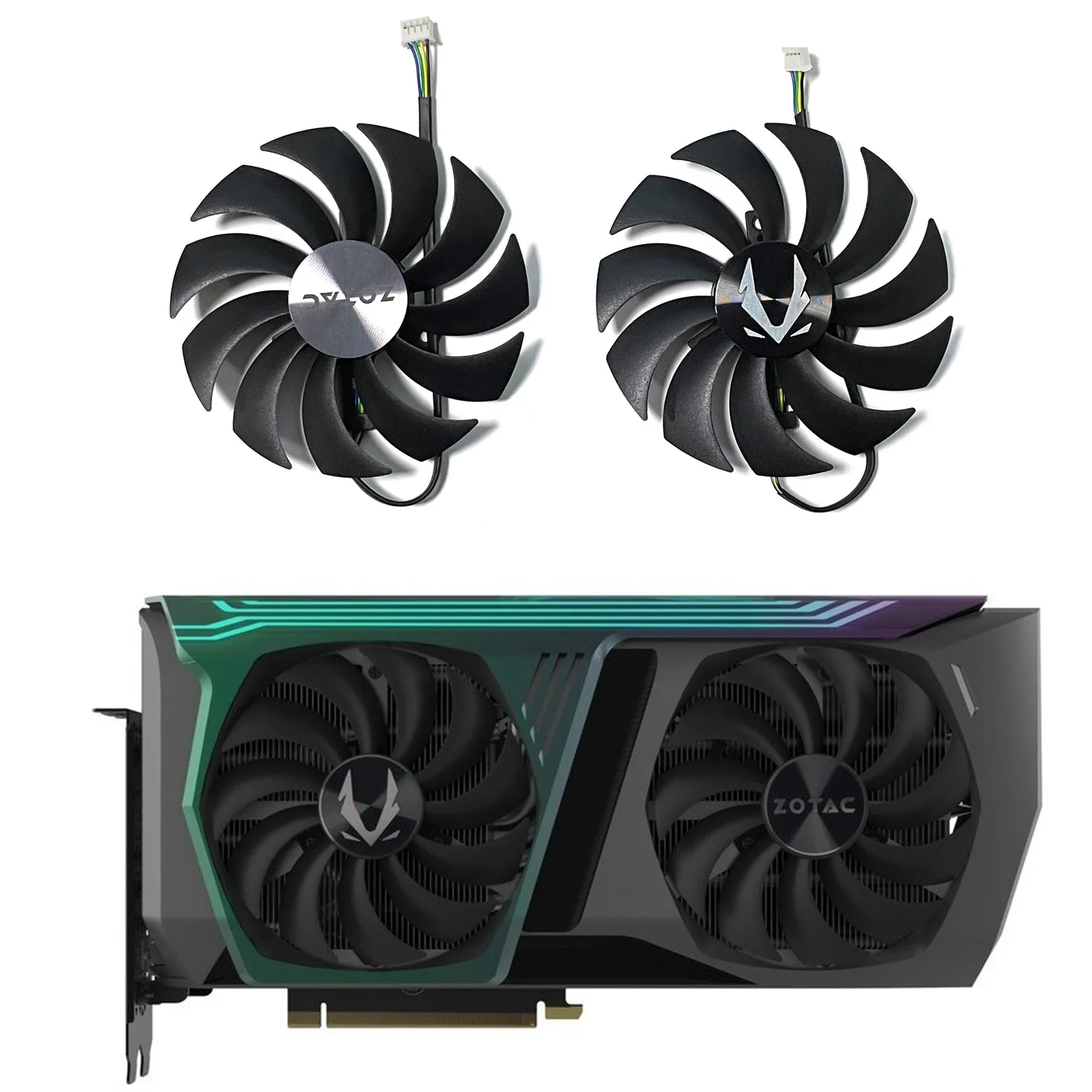 2 упаковки 100 мм GAA8S2U CF1010U12S 045A 4-контактный RTX 3070 Gpu кулер для Zotac Gaming Geforce Amp Holo Graphics