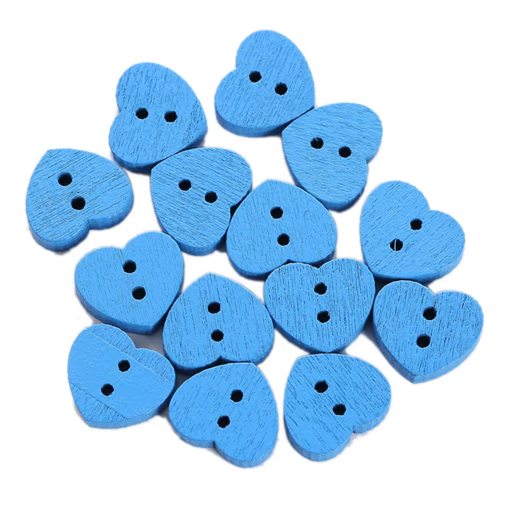 

New 2 Bags/set Wood Heart DIY Crafts Buttons Sewing Scrapbooking Love Heart Buttons Wooden DIY Crafts Supplies Wholsale 2021