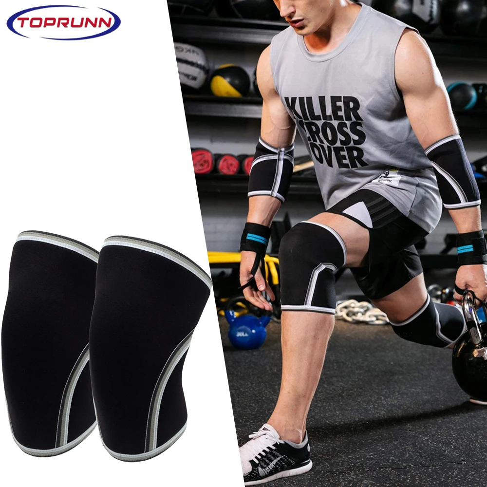 

TopRunn 7 мм Неопреновые коленные рукава (1 пара) поддержка и сжатие для тяжелой атлетики, Powerlifting & Cross дрессировки, приседания-как для женщин, так ...