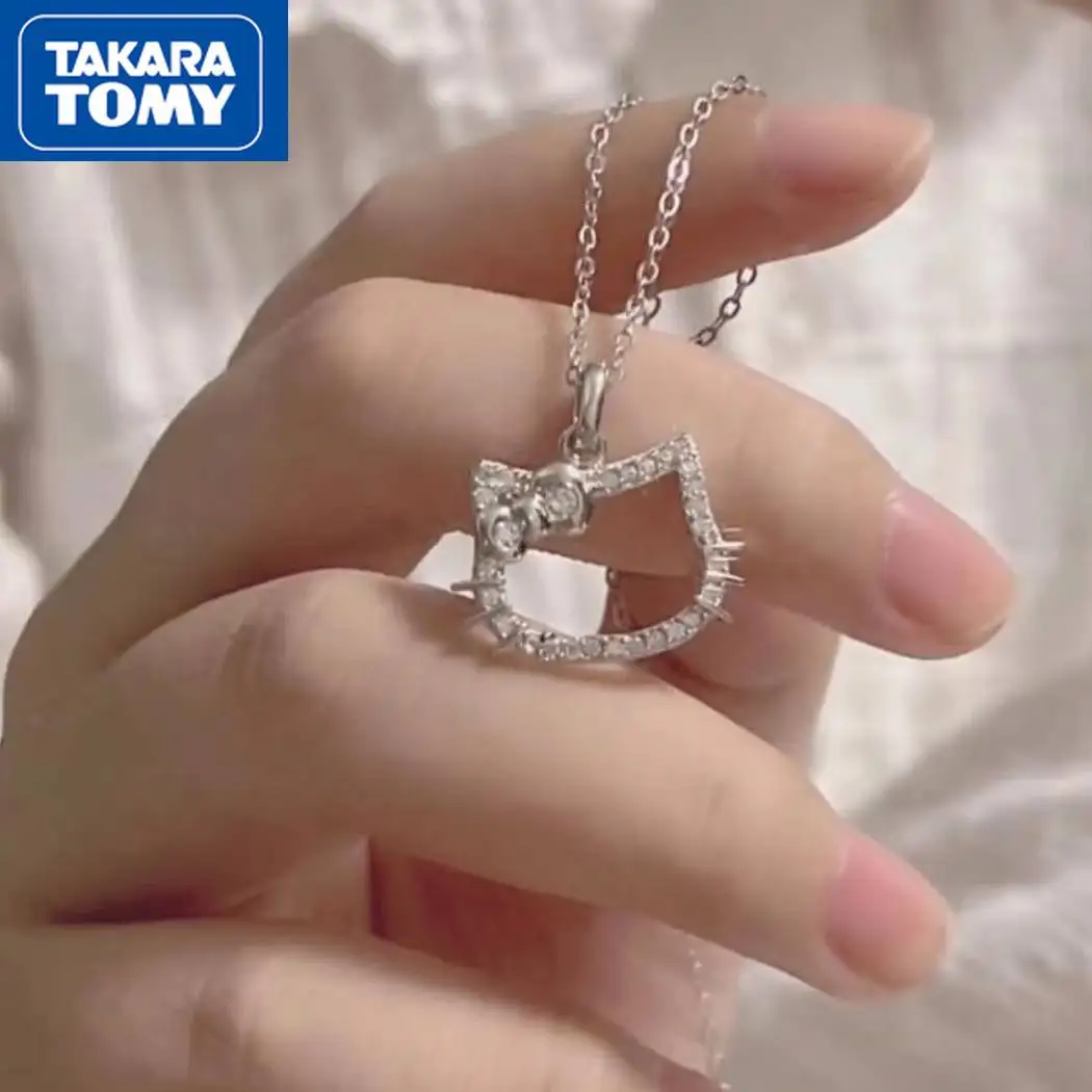 

Ожерелье TAKARA TOMY с мультяшным Hello Kitty, милая девушка, бриллиантовый кулон, ювелирные изделия для подруги, подарок на день рождения