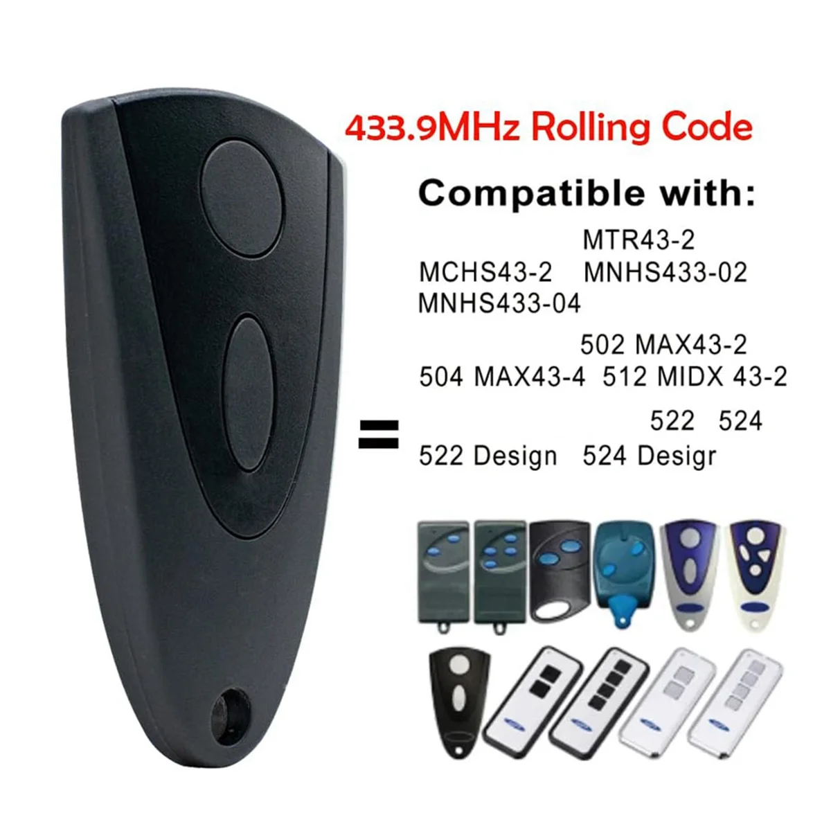 433Mhz Открыватель гаражных дверей для Novoferm Tormatic Novotron 502 MAX43-2 / 512 MIX43-2 пульт