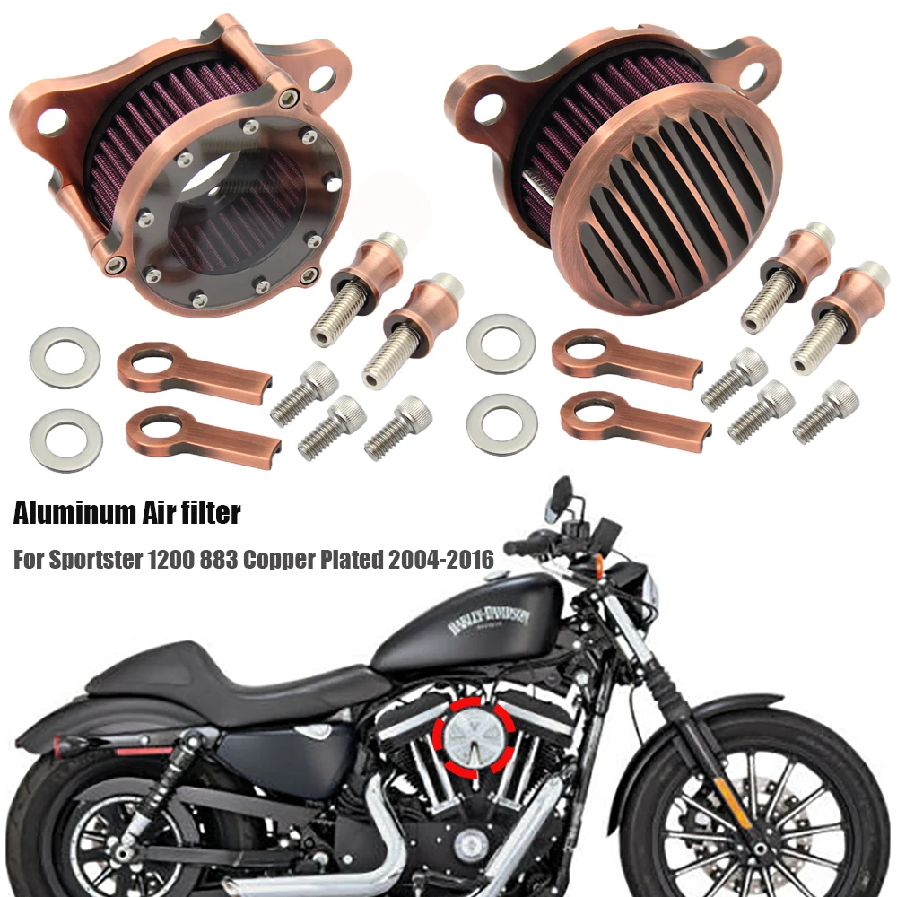 

Aluminum Air Filter Bronze Cleaner System for Sportster 1200 883 Copper Plated 2004-2016