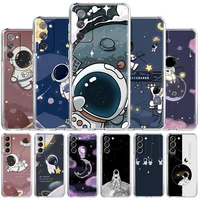 clear case for samsung galaxy s22 s20 fe s21 s10 s9 plus note 20 ultra 10 lite transparent phone shell star astronaut cute