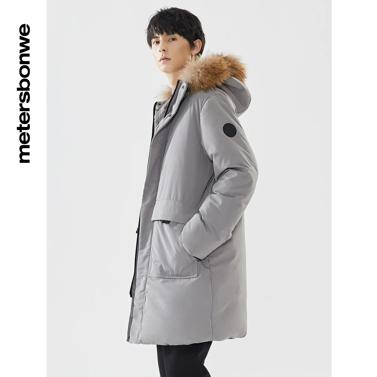 Metersbonwe Hooded Parker Down Jacket Women Thick Winter Coat Female Long 90Down Coat Fashion Outerwear Warm Jacket Raccoon Brim