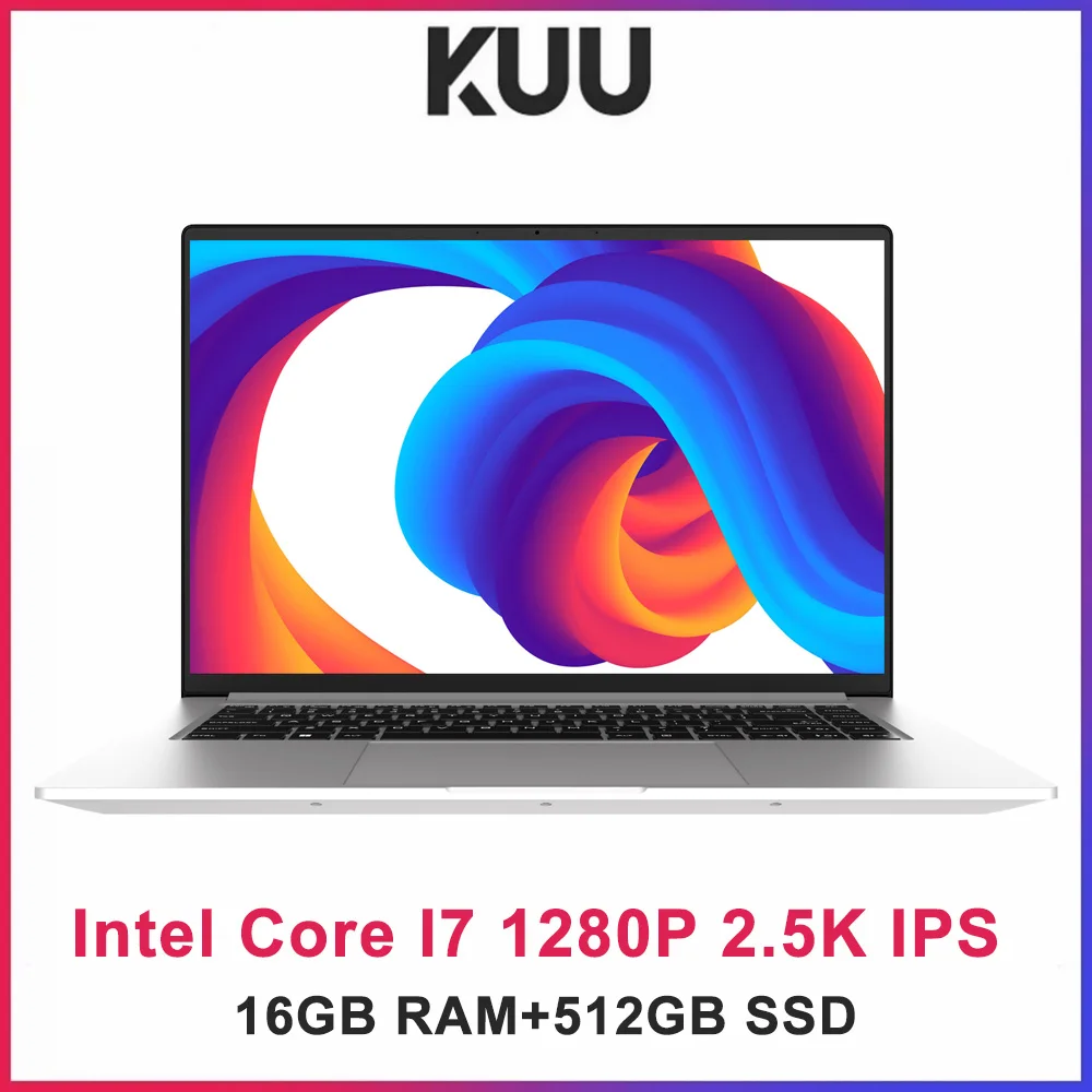 

KUU A6 16 Inch 2.5K Intel Core I7 1270P Laptops 16GB DDR4 512GB Notebook WiFi 6 Backlit Keyboard Camera