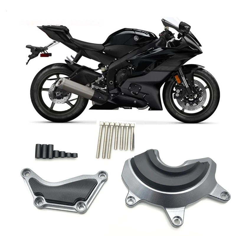 

Aluminum R6 Motorcycle Motorbike Engine Stator Case Protective Cover Guard Frame Slider for YAMAHA R6 2019-2021