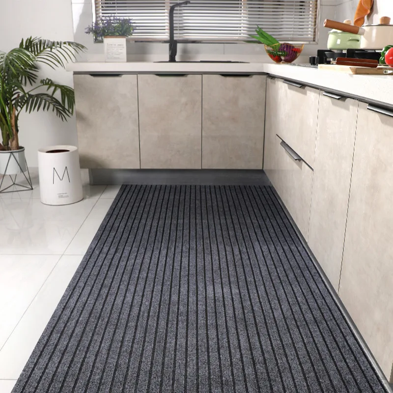 

Large Thin Kitchen Mat Striped Anti Slip Waterproof Oilproof Kitchen Area Rugs