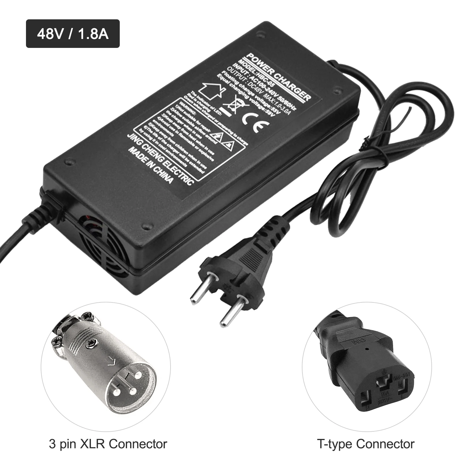 

Electric Scooter Charger Electric Bike Battery Charger DC 36V Max.1.8A / DC48V Max.1.0-3.0A Adults Scooter Connecter Charger
