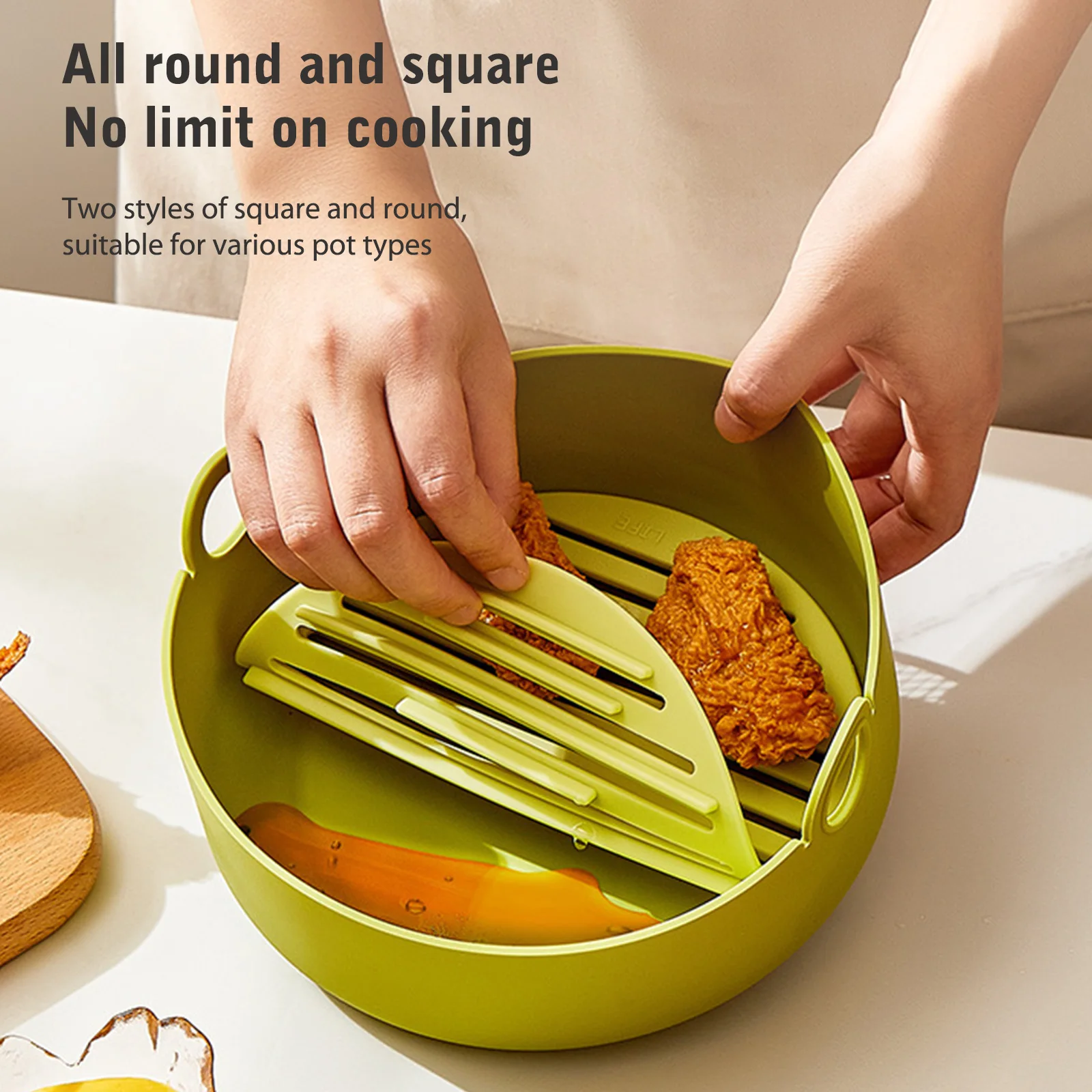 

NEW Silicone Microwave Baking Bowl Reusable Fried Chicken Basket Non-Stick Air Fryers Baking Tray Bakeware Kitchen Accessories