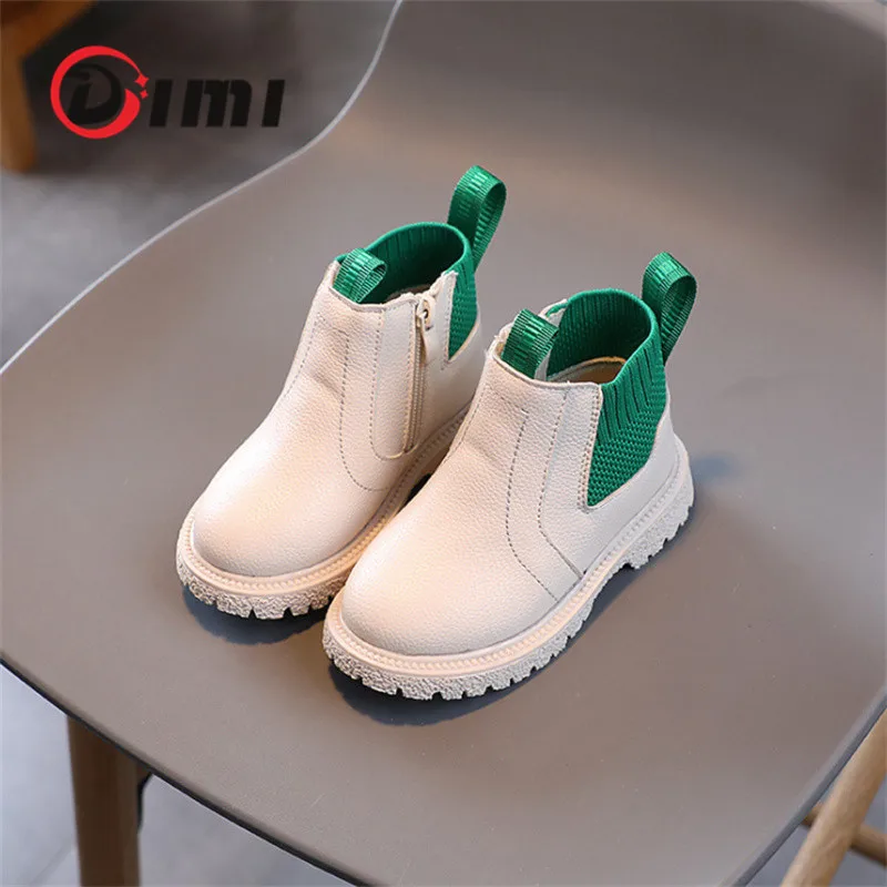 

DIMI 2022 Autumn Kids Baby Boots Pu Leather Boys Girls Martin Shoes Fashion Soft Non-Slip Ankle Children Boots T2273