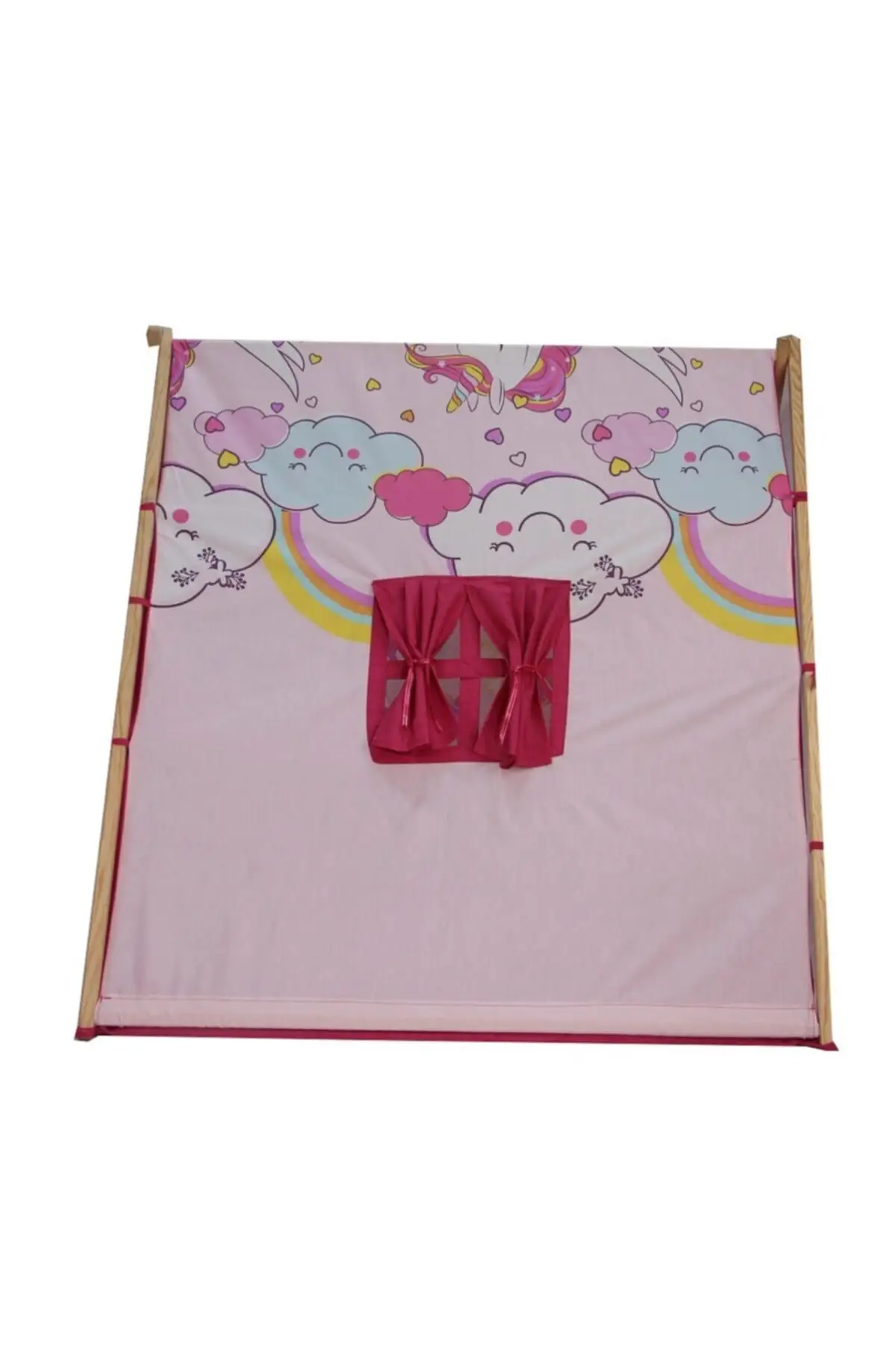 Домашняя деревянная детская игровая палатка и домик для сна отдыха портативная