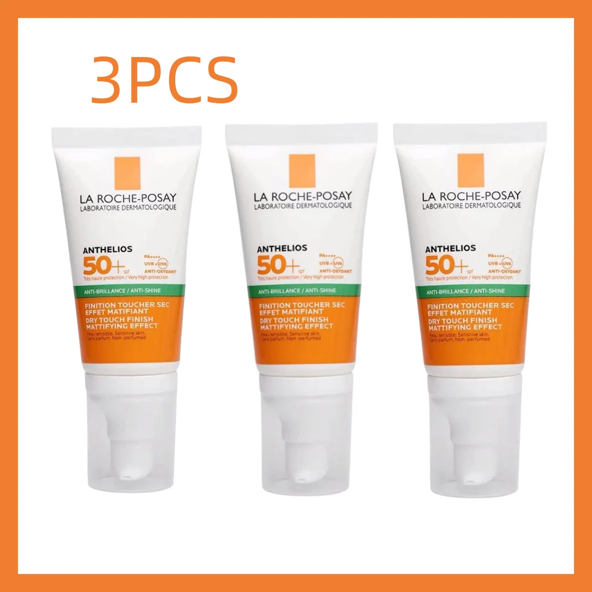 

3PCS La Roche Posay Anthelios SPF 50+ Suncreen UV Protection Oil Control Not Greasy NO-Tinted For Oily And Mixed Skin 50ml