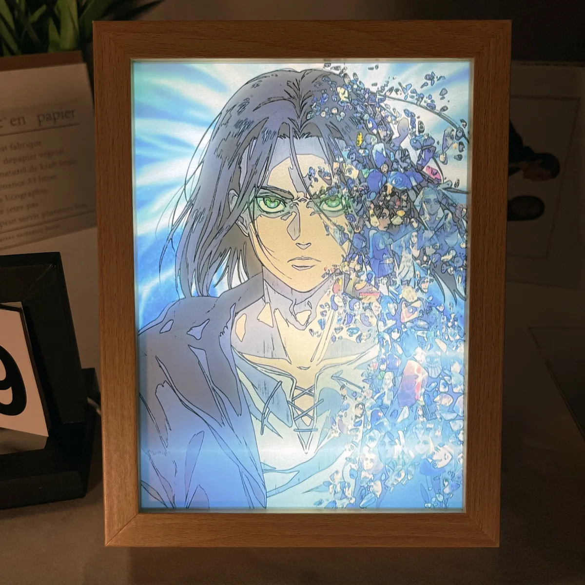 

INS LED Decorative Light Attack on Titan Painting Bedside Lamp EREN Bedroom Decor Modern Simulate Drawing Night Light Gift