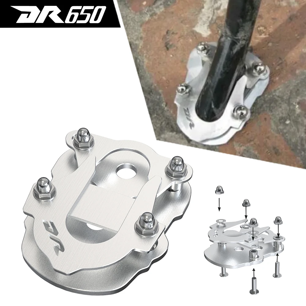 

FOR SUZUKI DR650 DR 650 S SE 1996-2021 2020 2019 2018 Motorcycle Side Stand Enlarger Sled Sidestand Kickstand Foot Pads Support
