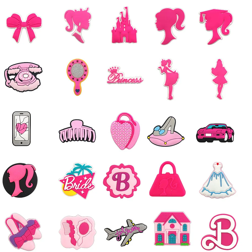 Розовый Набор Кукол Барби Для Мультяшных Украшений Обуви 20-25 Шт. Классические