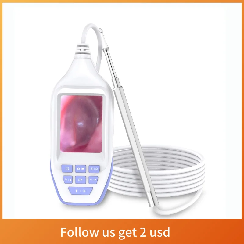 

Digital Otoscope with Screen Ear Sticks Endoscope 3.9mm 1080P HD Ear Scope for Health Care