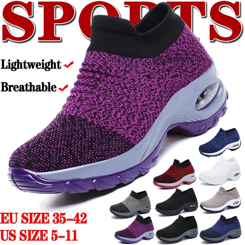 

Женские теннисные туфли, сетчатые дышащие, без застежки, на толстой платформе, увеличивающие рост, уличные кроссовки