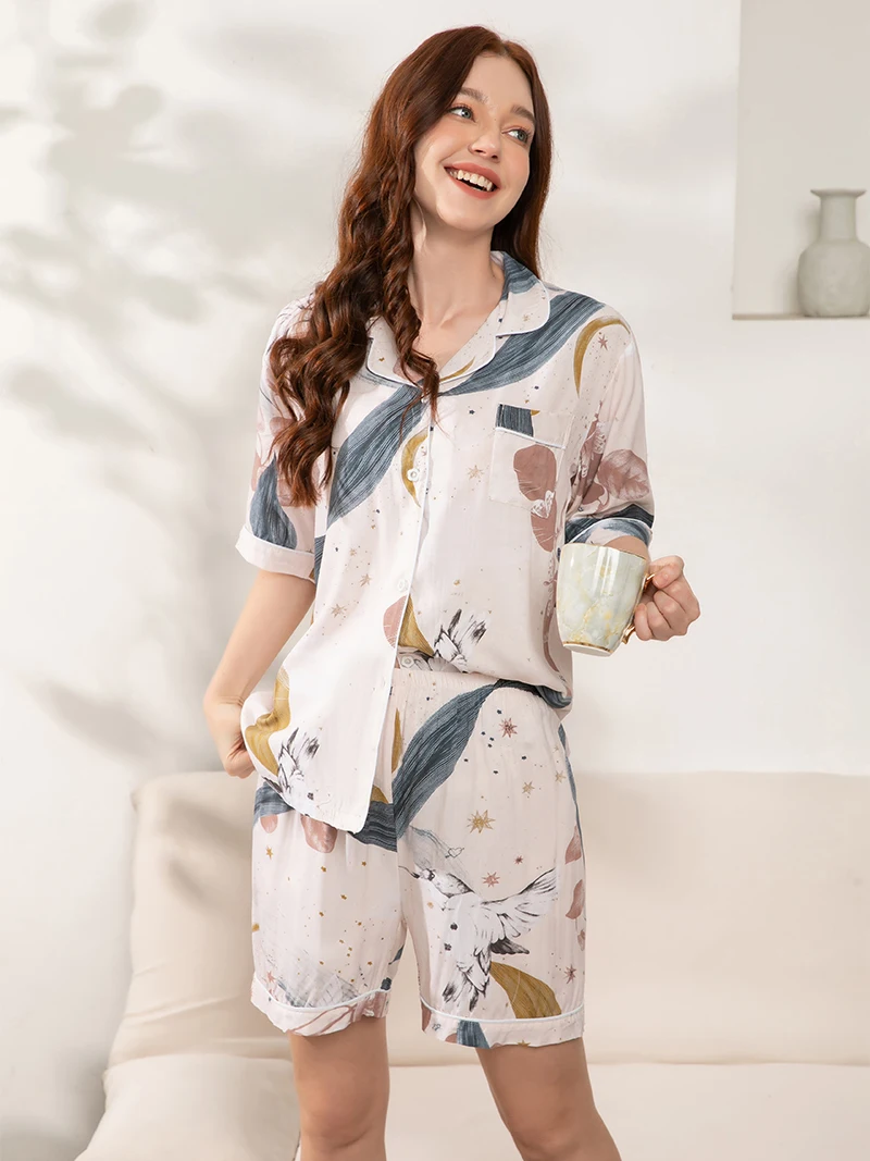 New 100% Viscose Long-sleeved Trousers Ladies Pajamas Suit 3XL Plus Size Long Sleepwear Leisure Homewear Women's Nightwear