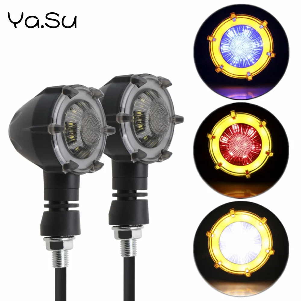 

Motorcycle Universal LED Turn Signals Lights Flasher Blinker Amber Signals Daytime Light Moto Indicator Lamp Accessories