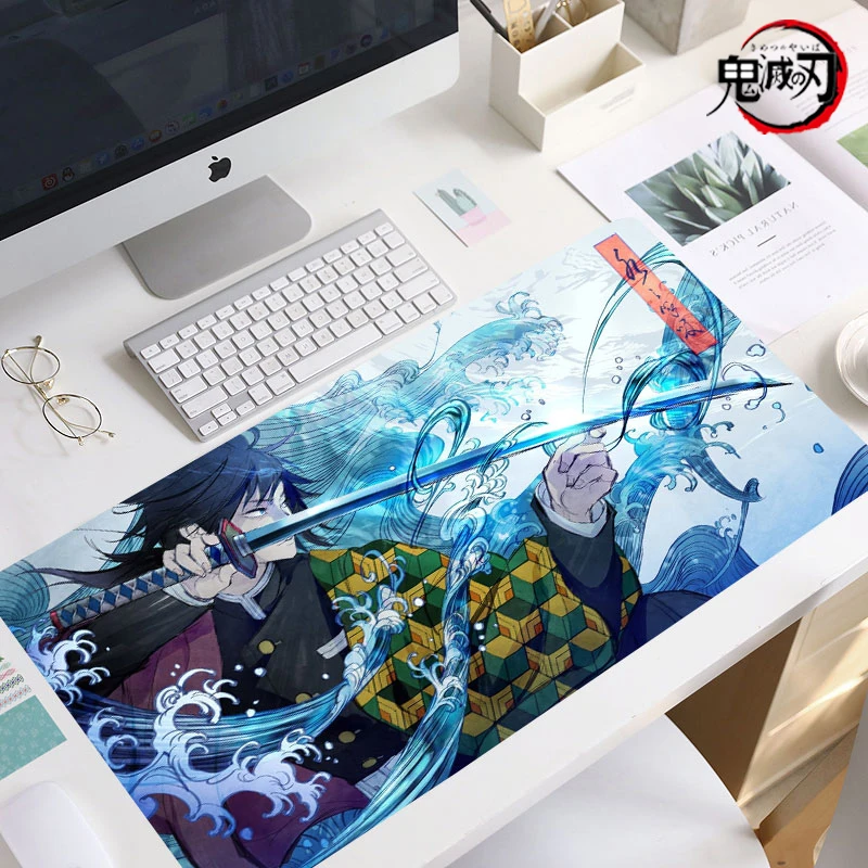 

XL Anime Demon Slayer Mousepad HD Printing Computer Gamers Locking Lock Edge Mouse Pad XXL90x40cm Keyboard PC Desk Pad Csgo Pad