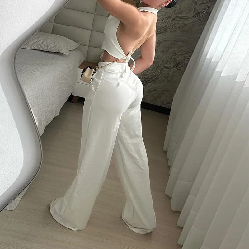 Комплект из двух предметов LIYONG Женский повседневный однотонный топ без рукавов с