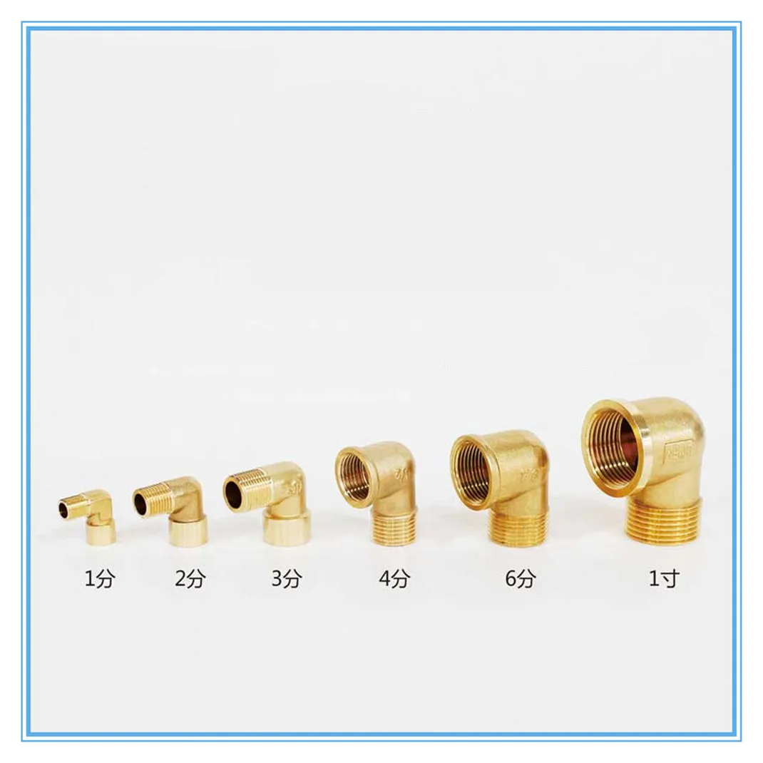 

1/8 "1/4" 3/8 "1/2" Female x Male Thread 90 Deg с латунным патрубком Соединительный соединитель для водяного топлива медь