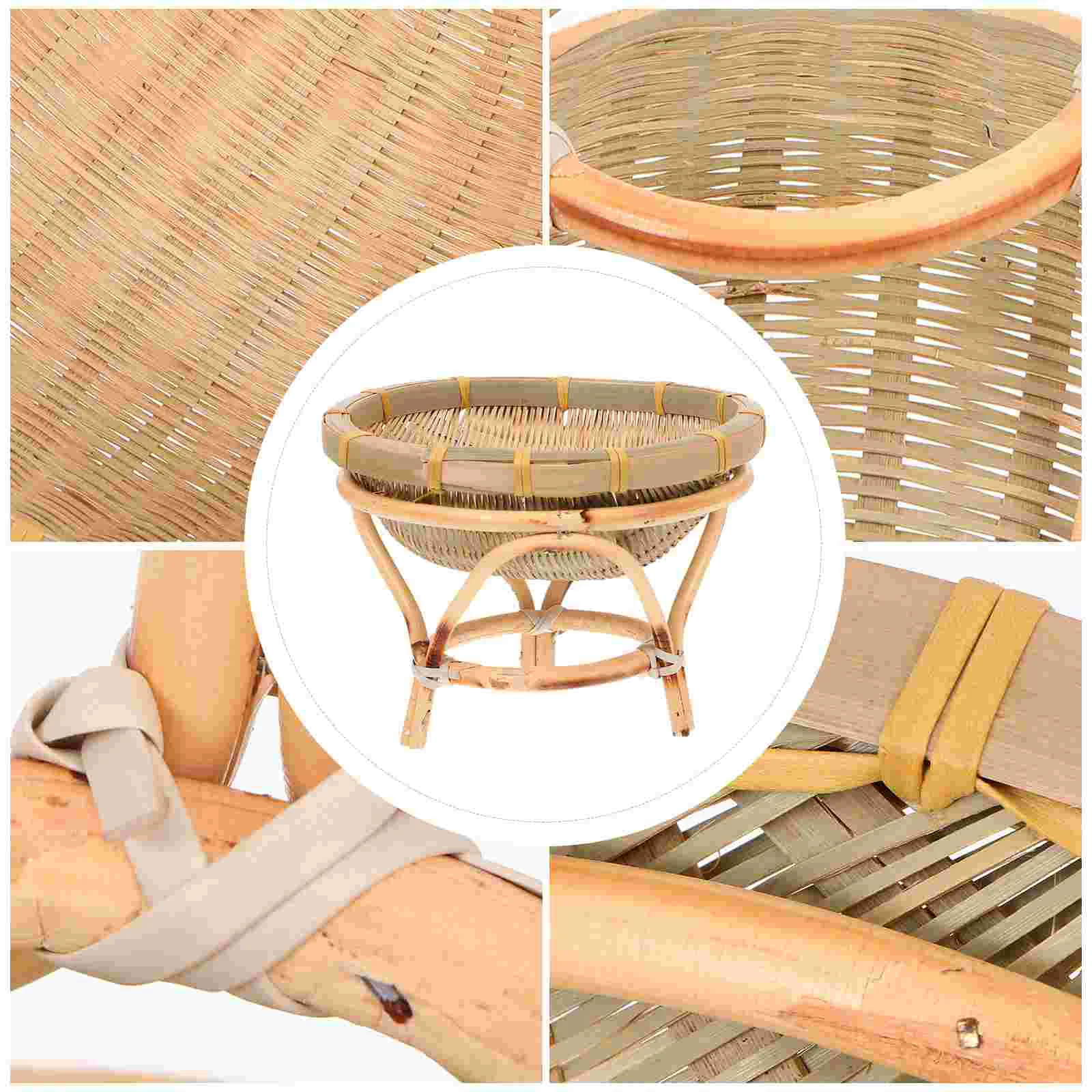 

1Pc Bamboo Weaving Dustpan Household Bamboo Basket Kitchen Basket