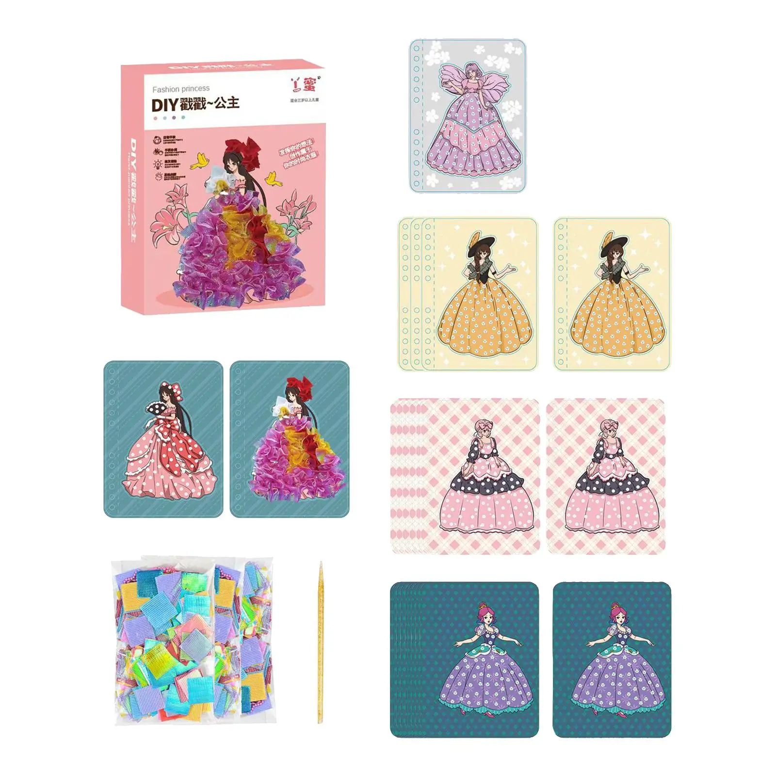 

Kids Dress up Activity Book Scrapbooking Educational DIY Fashion Activities Change Costume Game for Travel Toy Children