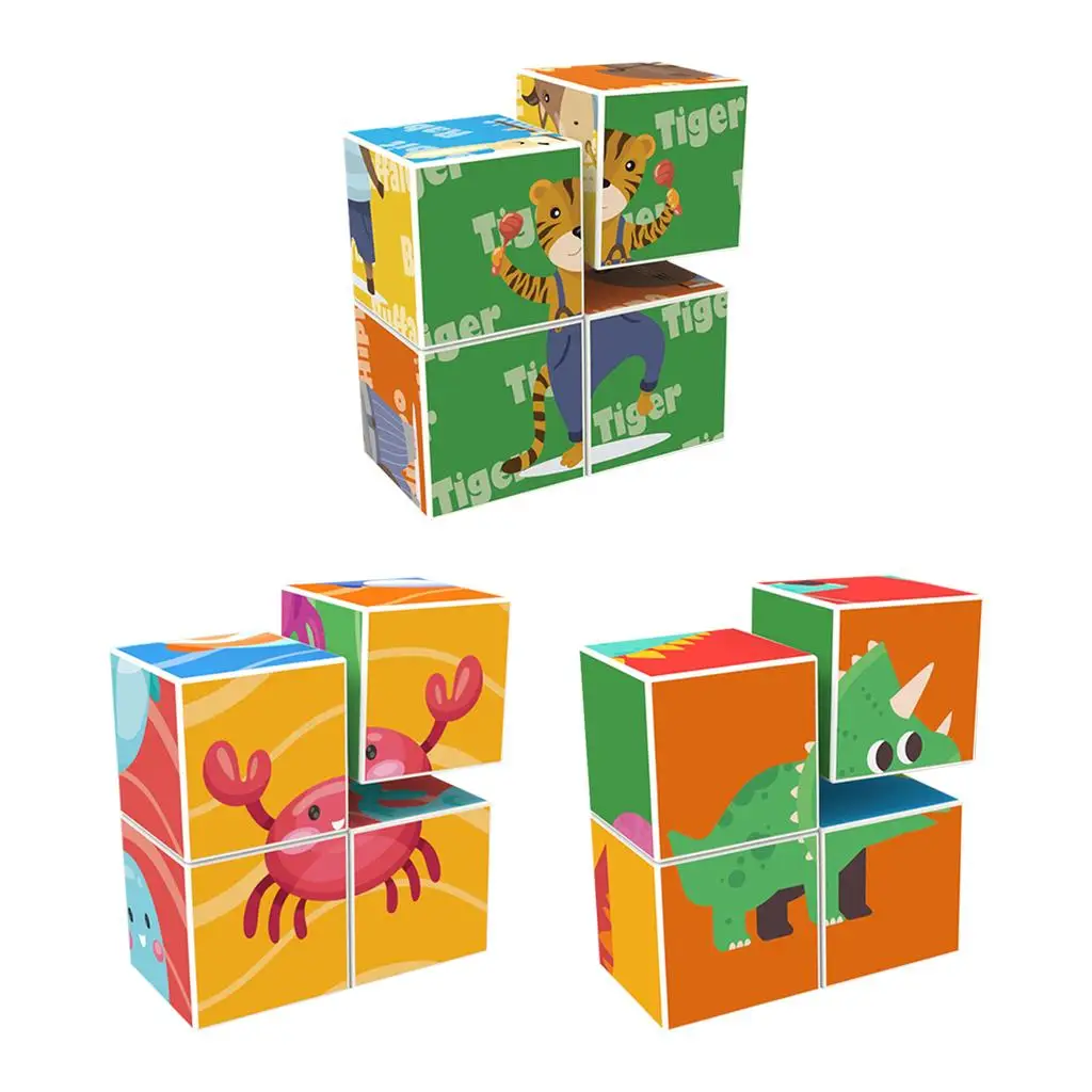 Пластиковые кубики, строительные блоки, магнитные блоки, креативные сенсорные игрушки, обучающие строительные блоки для детей от 3 лет и ста...