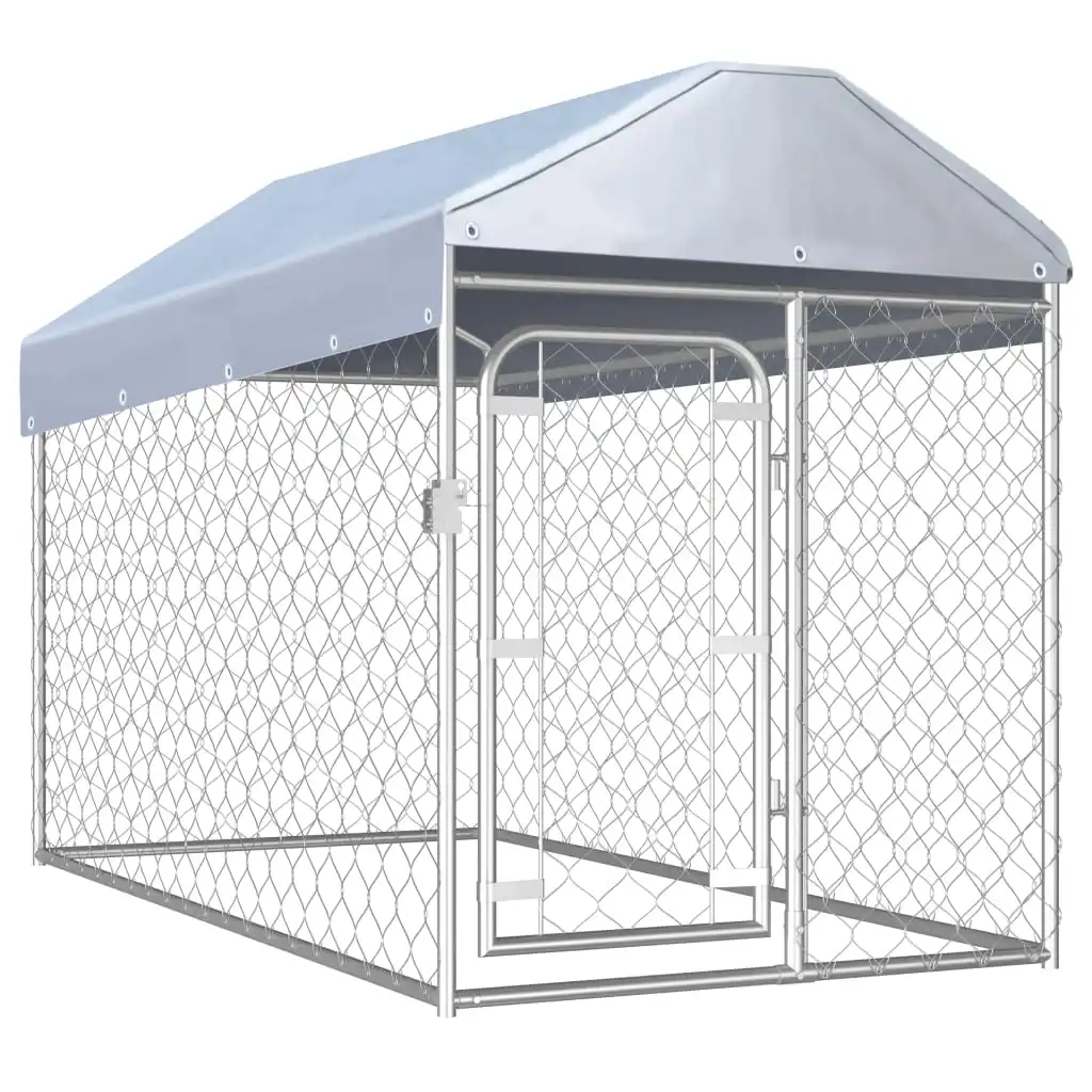 

Outdoor Dog Kennel, Pet Supplies Dog Runs, with Roof 200x100x125 cm