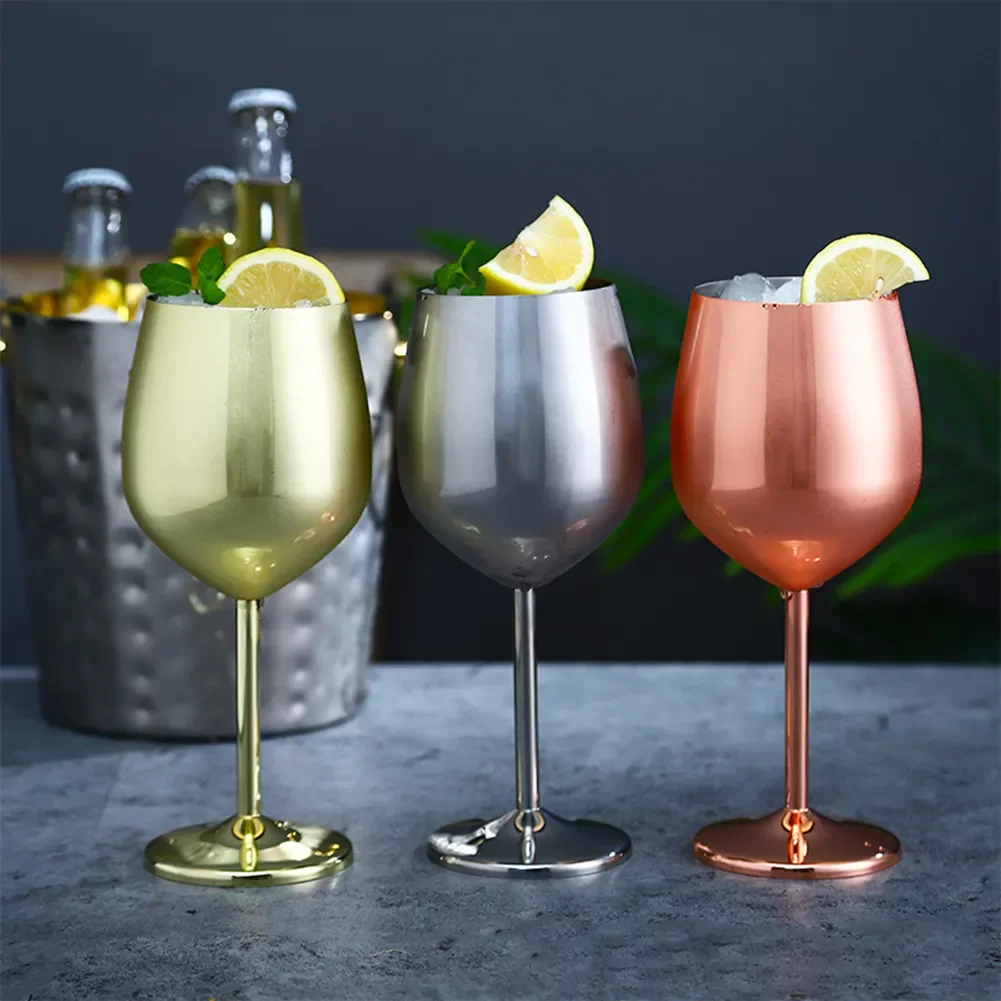 

2022New Stainless Steel Goblet Champagne Cup Wine Glass Cocktail Glass Creative Metal Wine Glass For Bar Restaurant Goblets Tool
