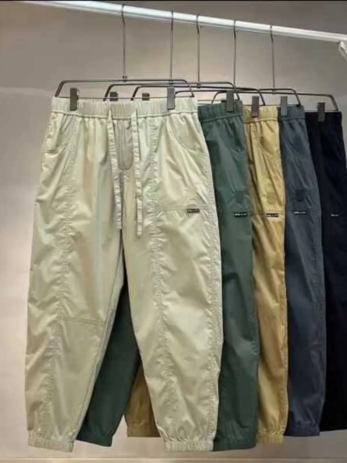 New Summer Lightweight Ankle-tied Cargo Pants Men's Trendy Casual All-matching Elegant Loose |